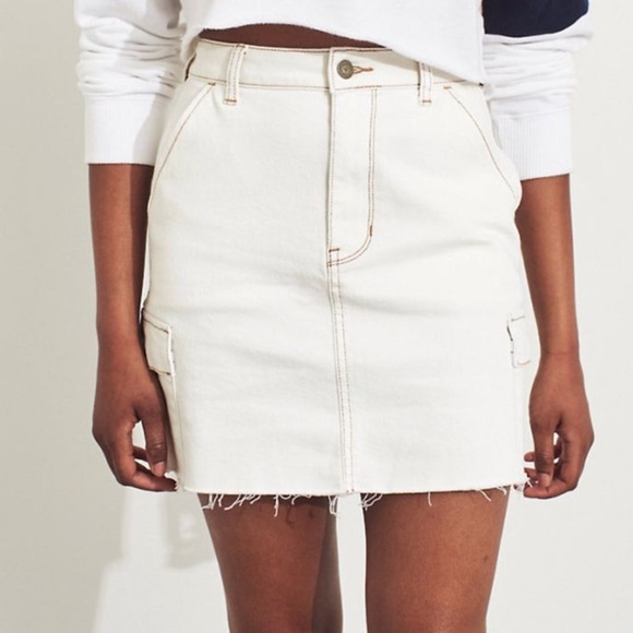 Hollister Dresses & Skirts - Hollister Ultra High Rise Contrast Stitch Denim Skirt NWT